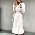 thumbnail image 5 of Homenesgenics Women's Trench Coat Fall Long Length Long Sleeve Lapel Open Front Cardigan Overcoat Windbreaker White S, 5 of 9