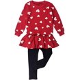 thumbnail image 2 of Kids Clothes Set Long Tops Girls Warm Long T-Shirt Top + Skirt Pants Outfits with Heart Shape, 2 of 5