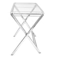 thumbnail image 4 of LeisureMod Victorian Modern Folding Side Table, Acrylic Tray with Chrome Legs, Accent Sofa End Table - Clear, 4 of 12