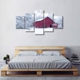 thumbnail image 3 of TISHIRON 5PCS Framed Canvas Wall Art Set,60"x32" Red Barn and Snow Covered Branches Canvas Art Decor, 3 of 7