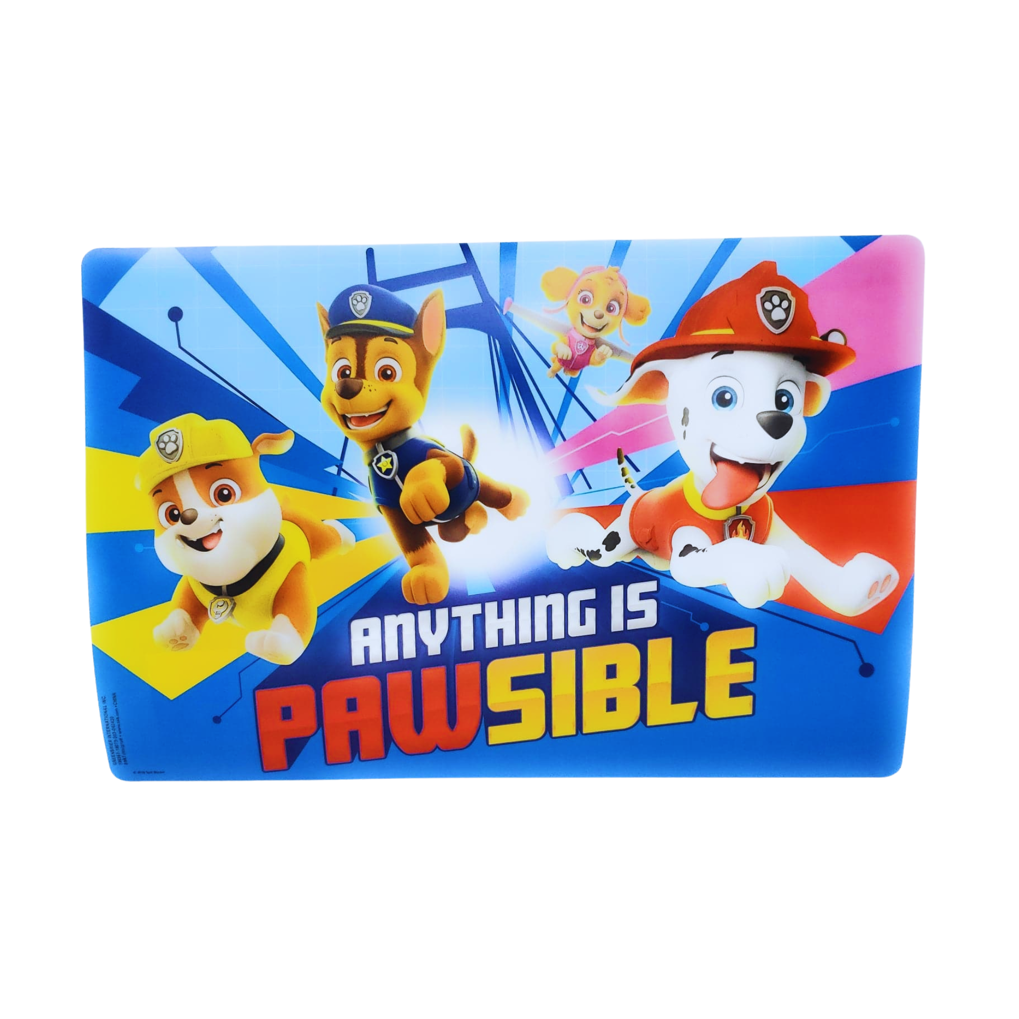 Paw Patrol Plastic Placemat for Dining Table School Girls Boys Reusable