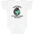 thumbnail image 3 of Inktastic Save Earth It's the Only Planet with Cats with Black Cat Boys or Girls Baby Bodysuit, 3 of 5