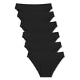 thumbnail image 1 of Ropa interior hipster sin costuras FINETOO para mujer, paquete de 6, color negro, 1 of 7
