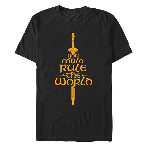 Men's The Lord of the Rings: The War of the Rohirrim You Could Rule the World Sword Graphic T-Shirt