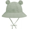 thumbnail image 3 of Wide Brim Hats Cute Baby summer Sun hat UPF 50+ toddler Adjustable bucket hats sun protective with Chin Strap for kids boys and girls green 12-24 Months, 3 of 7