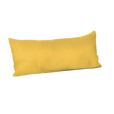 Casual Cushion Solid Sunbrella® Fabric 1-Piece Indoor/Outdoor Lumbar Pillow, 22"W x 9"L, Spectrum Daffodil
