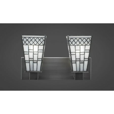 Apollo Bar - Apollo 2 Light Bath Bar Shown In Graphite Finish Tiffany Glass Shade