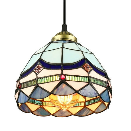 

Tiffany Classic Stained Glass Pendant Lamp Baroque Ceiling Light Fixture Dining Room Kitchen Lighting