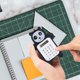 thumbnail image 1 of Cute Bear Calculator, Basic Button Battery Powered, Handheld Calculator Schools And Children Can Choose , Yellow, Blue, Cyan And Brown., 1 of 3