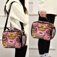 thumbnail image 5 of FORMRS Student Insulated Lunch Bag with Shoulder Strap Reusable Cooler Box for School, Cute Doughnuts Pattern, 5 of 9