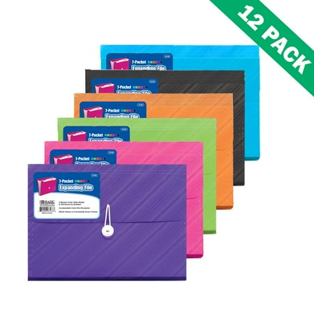 Expandable Interior Pocket - Expanding File Folders, 7 Pocket Expandable File Folder Letter For School 12pc
