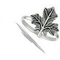 thumbnail image 4 of Oxidized Maple Leaf Promise Balance Ring .925 Sterling Silver Band Jewelry Female Male Unisex Size 6, 4 of 4