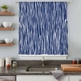 thumbnail image 5 of Vintage Wave Lines Sheer Curtains 54 Inches Long, Classic Minimalist Striped Navy Blue Light Filering Curtains, Breathable Simi Curtain Privacy Drapes for Kitchen Bathroom Small Window Treatment, 5 of 9