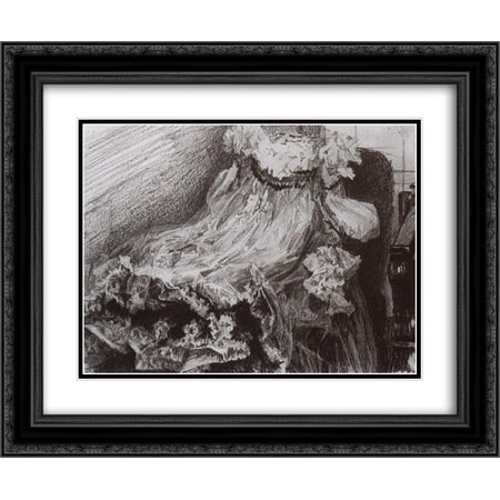 Mikhail Vrubel 2x Matted 24x20 Black Ornate Framed Art Print 'Dress'