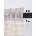 thumbnail image 6 of Gray Beige Stripe Tier Curtains 45 Inch Length,Sheer Curtains for Bedroom Living Room Window Modern Art Horizontal Striped Rod Pocket Drapes Kitchen Curtains Small Half Window 27.5"x45" 2 Panels, 6 of 6