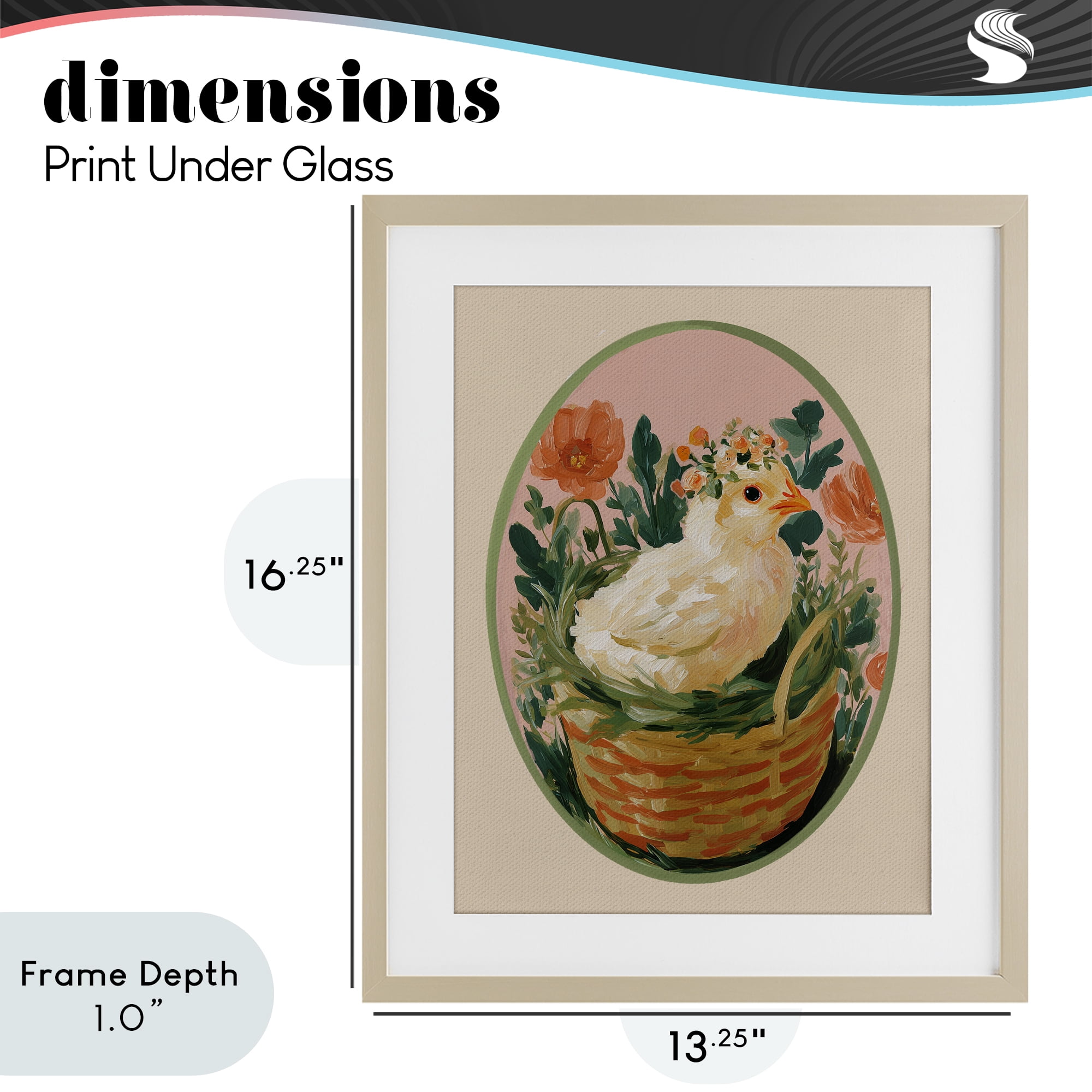 Stupell Industries Bloom Nest Chick Birch Framed Print Under Glass, design by Yen