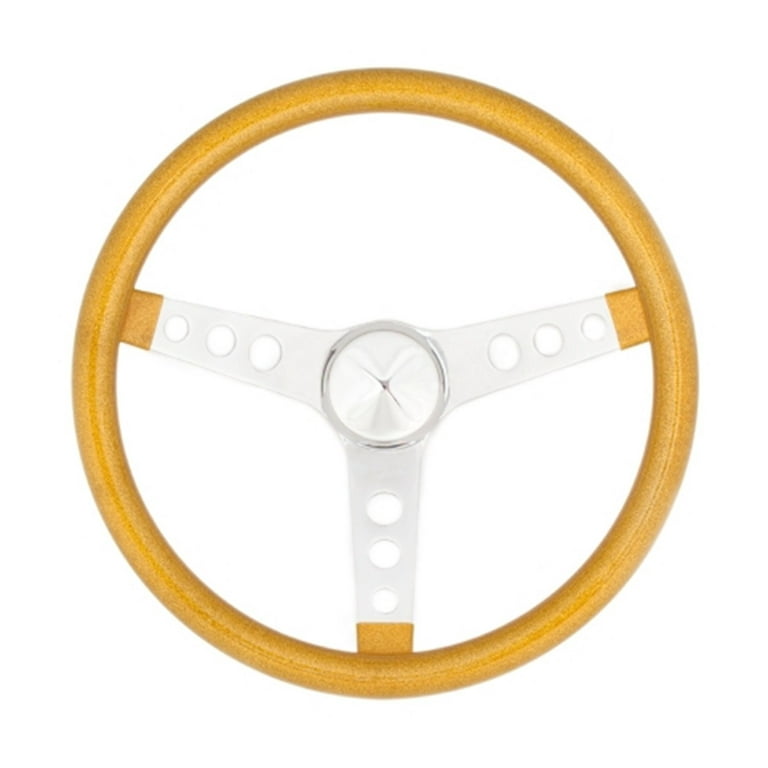 Grant Metal Flake Steering Wheel, Gold/Chrome 13.5 Grant Metal Flake Steering Wheel, Gold/Chrome 13.5
