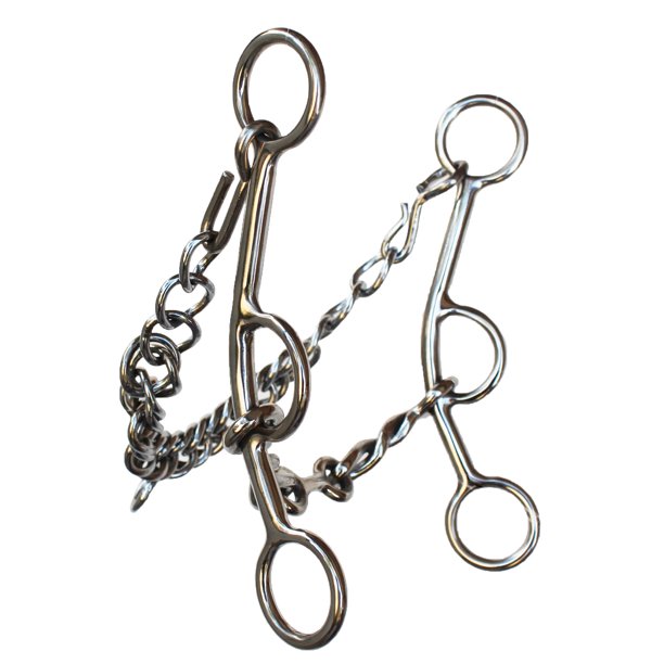 5'' Horse Western Twisted Wire Dog Bone Snaffle Long Shank Bit w/ Curb