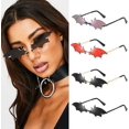 thumbnail image 2 of Bat Sunglasses Rimless Goth Glasses for Women Men Halloween Party Glasses Trendy Eyewear UV 400 Protection, 2 of 5