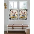 thumbnail image 2 of Pig Sunflowers 2 Panel Kitchen Curtains for Small Windows, Yellow Floral Black White Checkered Rustic Bathroom Tier Curtain, Short Window Treatment for Bedroom/Living Room 55"x24", 2 of 6