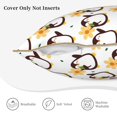 thumbnail image 3 of KLL Penguin With Flowers Decorative Throw Pillow Covers Velvet Soft for Couch Sofa Bedroom Living Room Outdoor (No pillow core)- 18"x18", 3 of 5