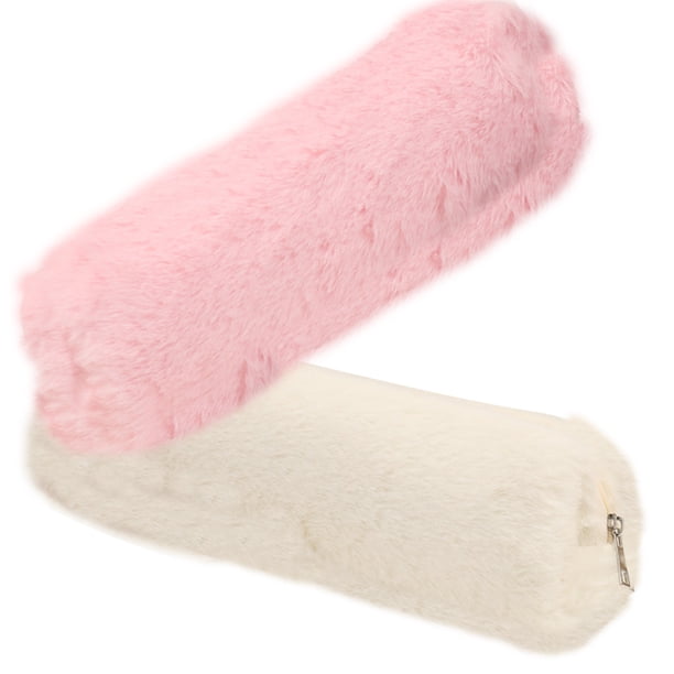 Paquete de 2 estuches de felpa, lindo estuche para lápices, bolsa de almacenamiento de papelería, portalápices, bolsa de maquillaje para cosméticos, suministros de oficina, cosméticos, maquillaje,