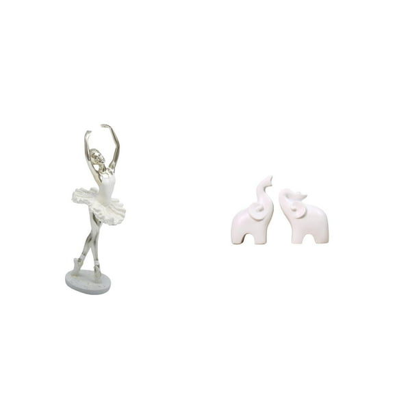 Figuras Modernas De Una Bailarina Y Un Elefante. Adorno Creativo Para Escritorio. Escultura Artística única Para Dormitorio, Chimenea, Oficina, Entrada. Decoración Del Hogar. Estatuas De