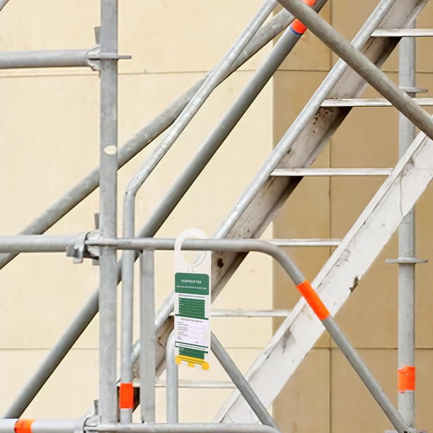 BESTYASH 1Jgo Etiquetas Para Escaleras Con Soportes PVC Impermeables Para Inspección Industrial Y Seguridad