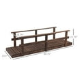 thumbnail image 3 of CoSoTower 7' Wooden Garden Bridge with Safety Rails, Backyard Footbridge for Ponds, Creeks, Streams, Stained Finish, 3 of 9