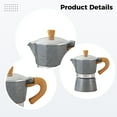 thumbnail image 3 of Cup Moka Pot, Stovetop Espresso Maker, Italian Coffee Maker, Single Valve Design, Aluminum Alloy Body, Compact Size, Portable Gas Stove Top Coffee Maker for Home Use, Starry Grey, 3 of 5