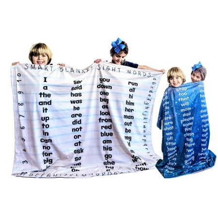 Sight Words Activity Educational Blanket Learn How to Read Sounds Early Reader Dolch Fry List Prek Kindergarten Toddler Soft Mink for Kids Large 50x60 Gift Double Layered
