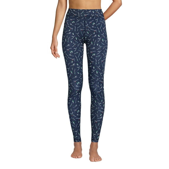 Lands' End Women's Petite Thermaskin Heat Base Layer Thermal Pants Long Underwear Leggings