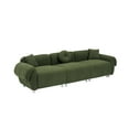 thumbnail image 2 of Teddy Velvet Sofa, Sofa Couch with 3 pillows, Three-Person Sofa, Easy Maintaining and Good Resilience for Living Room and Office, Green, 2 of 6