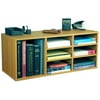 Desktop Supply Organizer in Oak Finish w 6 Adjustable Shelves