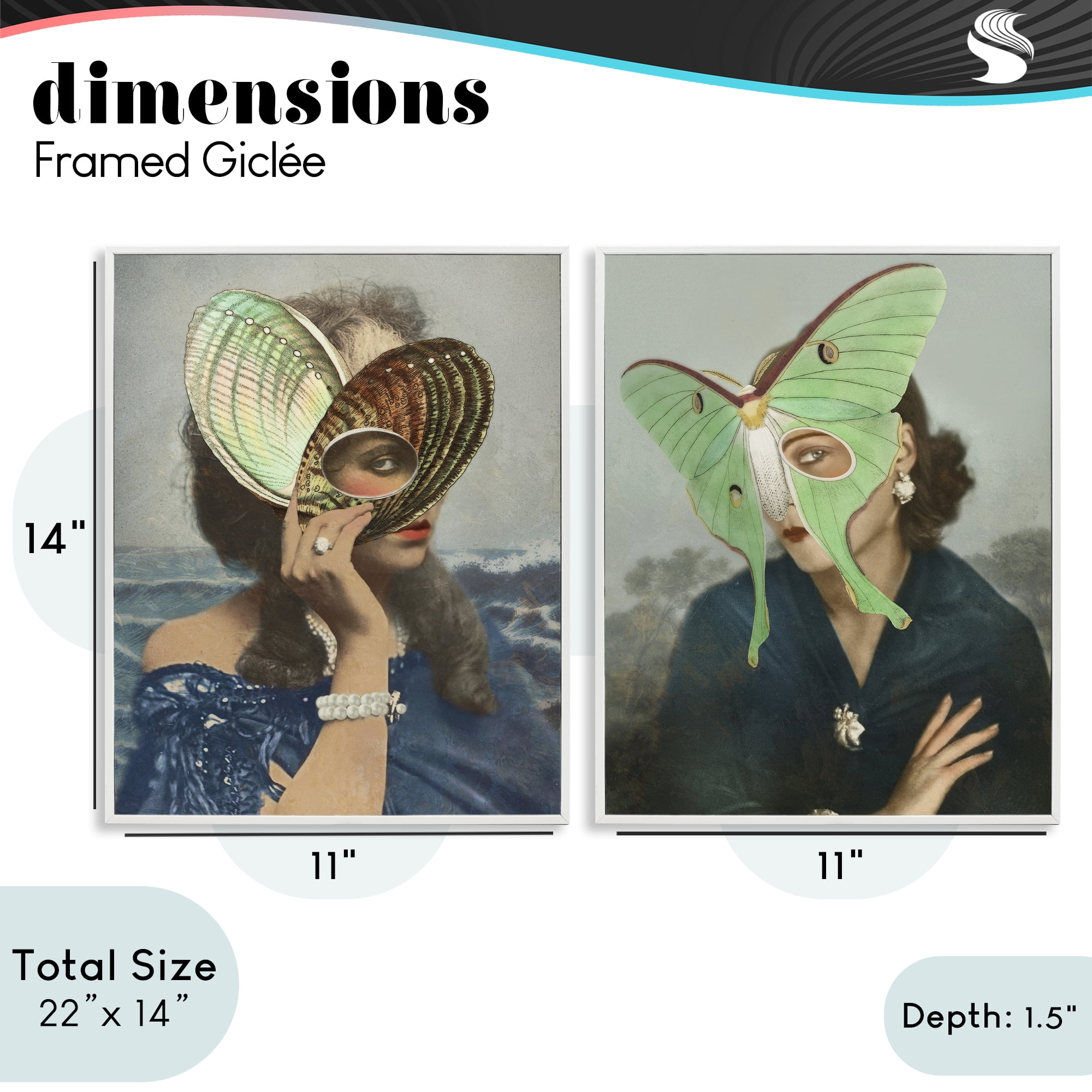 Stupell Industries Naturalist Women Portraits 2 Piece White Framed Giclee Art Set, design by Victoria Barnes