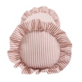 thumbnail image 4 of Home Decor Collection 8" x 20" Pink Striped Ruffle Bolster Decorative Pillow, 4 of 5