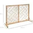 thumbnail image 2 of CZMJY Elegant 2-Panel Handcrafted Wrought Iron Decorative Mesh Geometric Fireplace Screen with Magnetic Doors for Fire Spark Protection – 44x33in Artisan Design,, 2 of 7