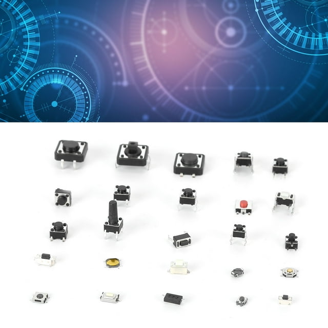 Interruptor Pulsador Táctil, 12V 50mA 25 Valores Micro Interruptor Pulsador Momentáneo, Kit De Surtido De Microinterruptores Táctiles Duraderos Para Electrodomésticos