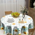 thumbnail image 6 of White Blue Pumpkin Round Tablecloth - Fall Farmhouse Sunflower Table Cloth Thanksgiving Autumn Harvest Buffalo Plaid Table Cover 60 Inch for Holiday Picnic Party Wedding Parties, 6 of 6