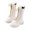 White*1, variant on Big Girls Riding Boots, Lace Up Low Heel Waterproof Non-slip Winter Shoes,13(Little Kids),White*1