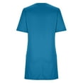 thumbnail image 7 of Fglymey Womens Summer Solid Color Square Neck Short Sleeve Dress With Pockets - Casual Athleisure Tee​​ Blue 2XL, 7 of 7
