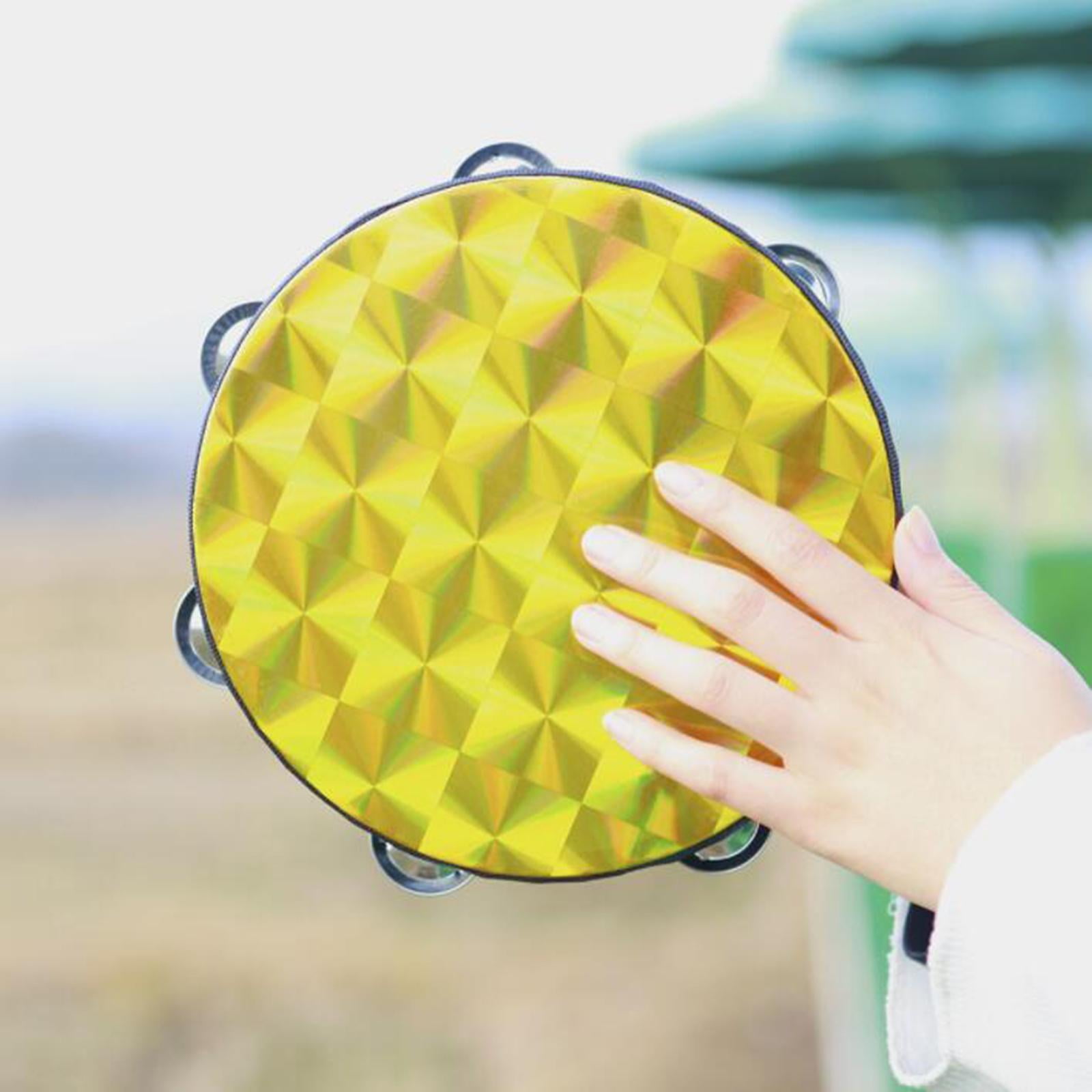 8" Tambourine Double Row Tambourine Handbell Hand Drum Wooden