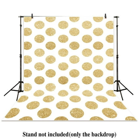 Image of 5x7ft photography backdrops party Gold Dots Circles Golden Glitter glamour Sparkle Birthday banner photo studio booth background newborn baby shower photocall