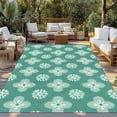 thumbnail image 2 of Teal Green Floral Outdoor Rug 6x9 Ft - Reversible Patio Rug Outdoor Camping Rugs, Spring Flowers Modern Abstract Art Farmhouse Indoor Outdoor Area Rugs, Non-Slip Outdoor Carpet Runner for Deck/Porch, 2 of 8