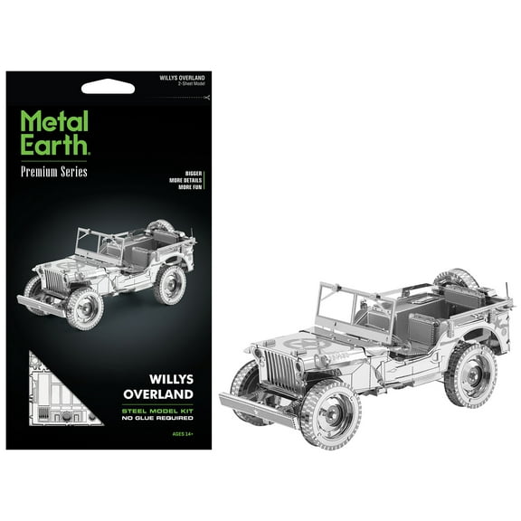 Model Kit Willys Overland Jeep (Challenging Difficulty) Steel Model by Metal Earth