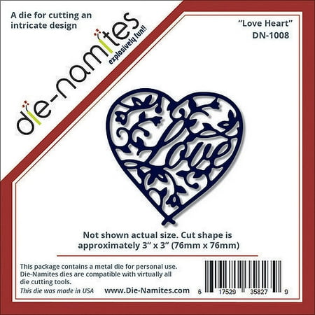 Die-Namites Die-Love Heart, 3"X3"