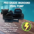 thumbnail image 3 of Doheny's Pool Pro Variable Speed Inground Swimming Pool Pump | 3.0 HP VS Pump, 230V, Self-Priming, Max Flow 131 GPM | 2 Inch Internally Threaded | Programmable Timer | Hard-wired, 3 of 4