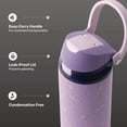 thumbnail image 4 of TAL 24oz Stainless Steel 2-in-1 Straw and Chug Water Bottle with Push Lid, Purple Flowers, 4 of 11
