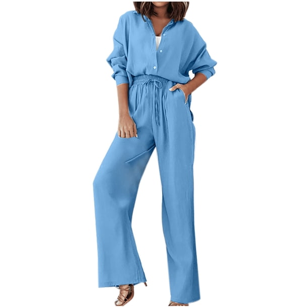 Blusas Para Mujer, Conjuntos de Camisas, Tops de Otoño Con Cuello en V, Temperamento de Color Sólido, Camisa Suelta de Manga Larga de Color Sólido, Traje Informal Con Cordones Odeerbi ODB139316