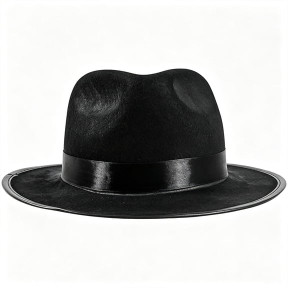 Vintage Wide Brim Hat 1930s Style Costume Fedora, Classic Retro Design Comfortable Fit Easy Care Fashion Accessory, for Party Cosplay Events Daily Wear